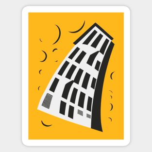 Leaning ,falling building Sticker